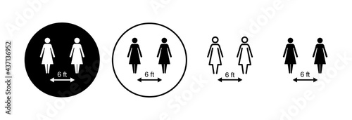 Social distancing icon set. social distance icon. self quarantine sign