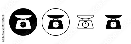 Scales icon set. Weight scale icon