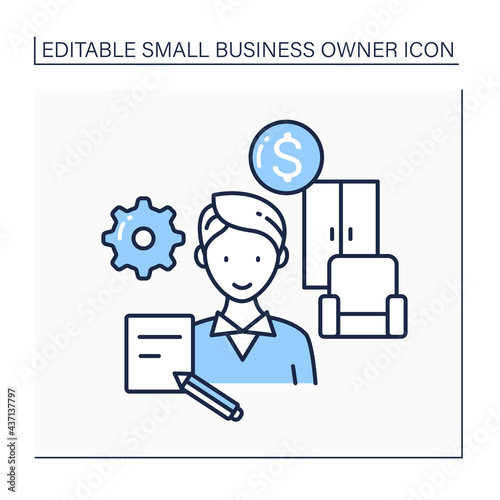 Custom furniture supplier line icon. Made and sold owners furniture. Small business owner concept. Isolated vector illustration. Editable stroke