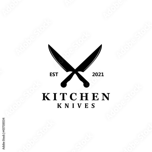 cookware kitchen knife logo symbol vector