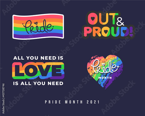Labels Collection Pride 2021 LGBT for Social Media Content