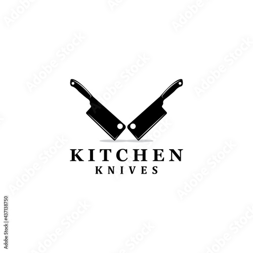 cookware kitchen knife logo symbol vector