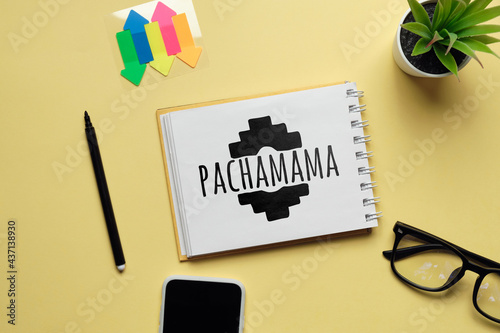 Holiday pachamama hand drawn on a notebook photo