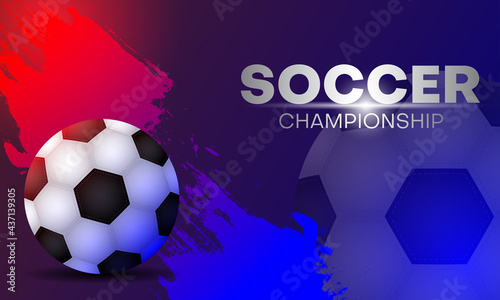 soccer championship banner or poster design template. sport vector illustration