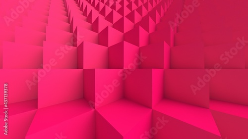 Pink Cube Background Wall. 3D illustration. 3D CG.High resolution.
