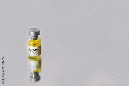 Coronavirus COVID-19 vaccine vials use for prevention,immunization and treatment from corona virus infection .Healthcare And Medical  concept.