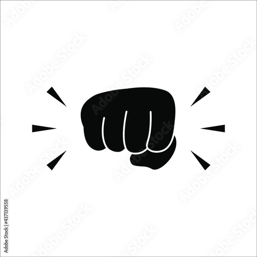 Fist, forward punch icon vector illustration on white background. color editable