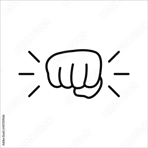 Fist, forward punch icon vector illustration on white background. color editable