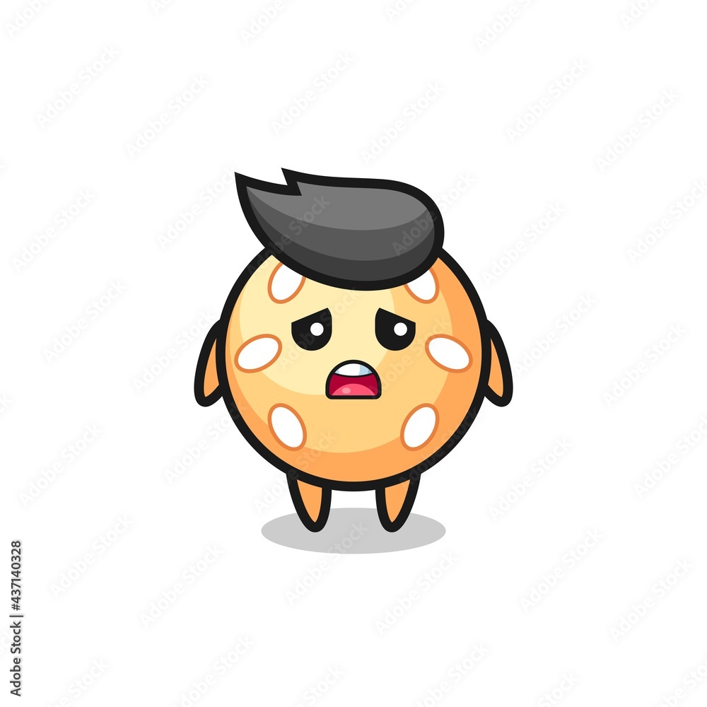 disappointed expression of the sesame ball cartoon disappointed expression of the sesame ball cartoon