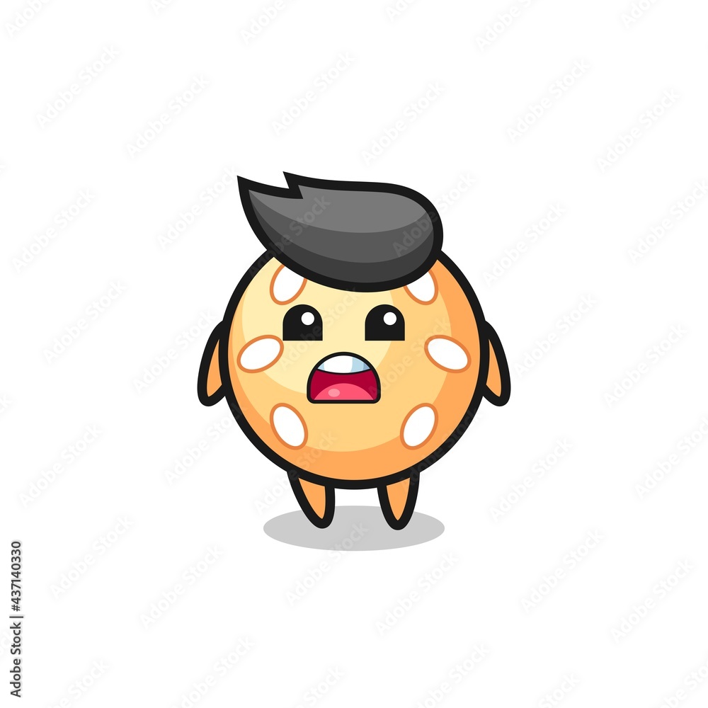 sesame ball illustration with apologizing expression, saying I am sorry sesame ball illustration with apologizing expression, saying I am sorry