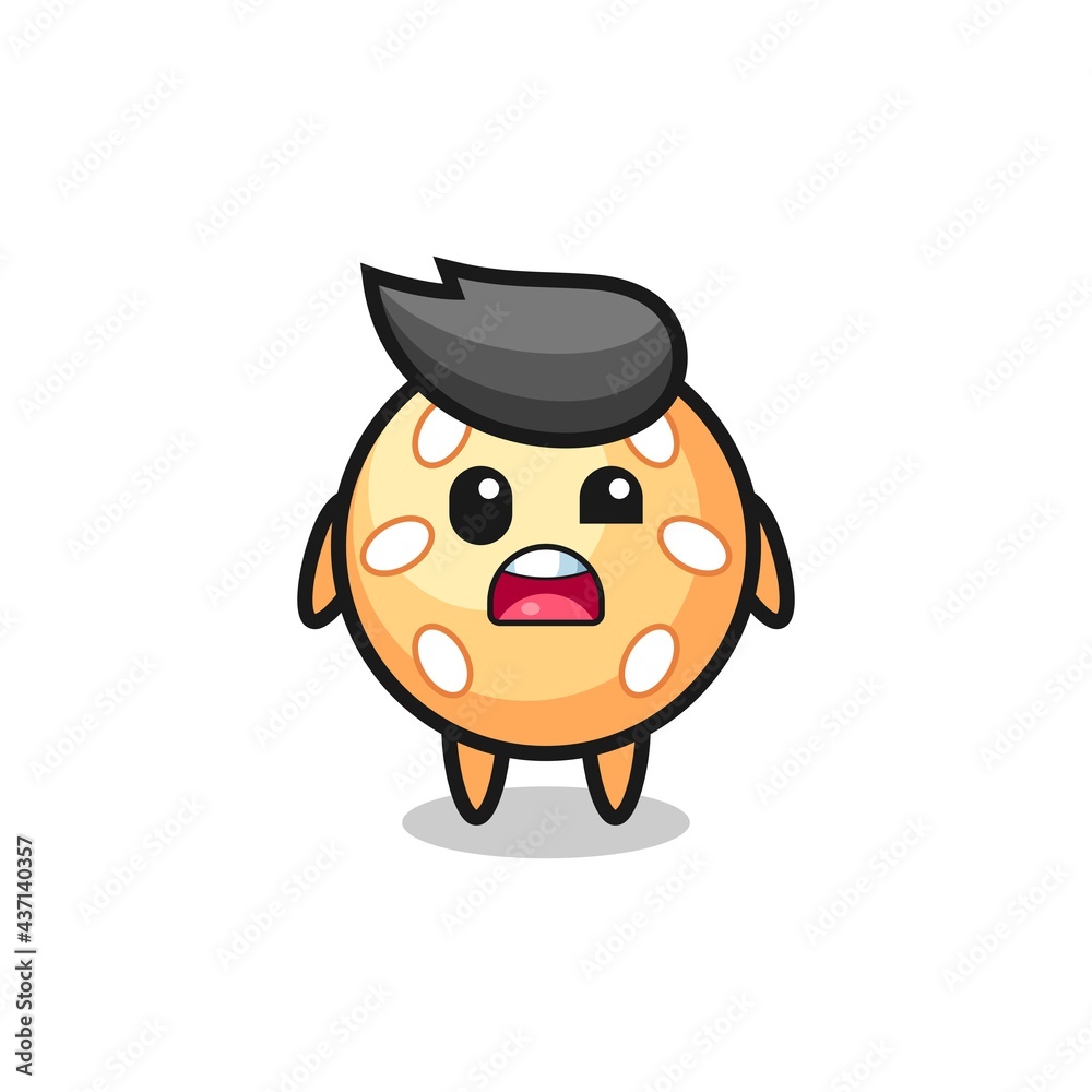 the shocked face of the cute sesame ball mascot the shocked face of the cute sesame ball mascot
