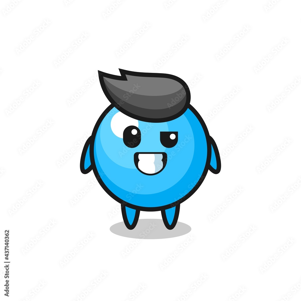 cute bubble gum mascot with an optimistic face
