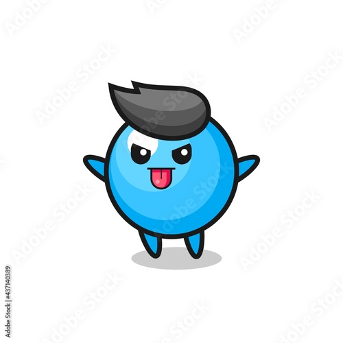 naughty bubble gum character in mocking pose