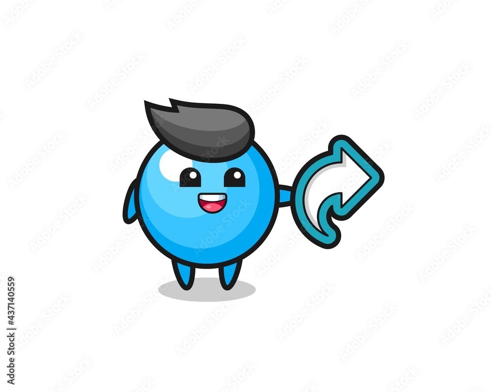 cute bubble gum hold social media share symbol cute bubble gum hold social media share symbol