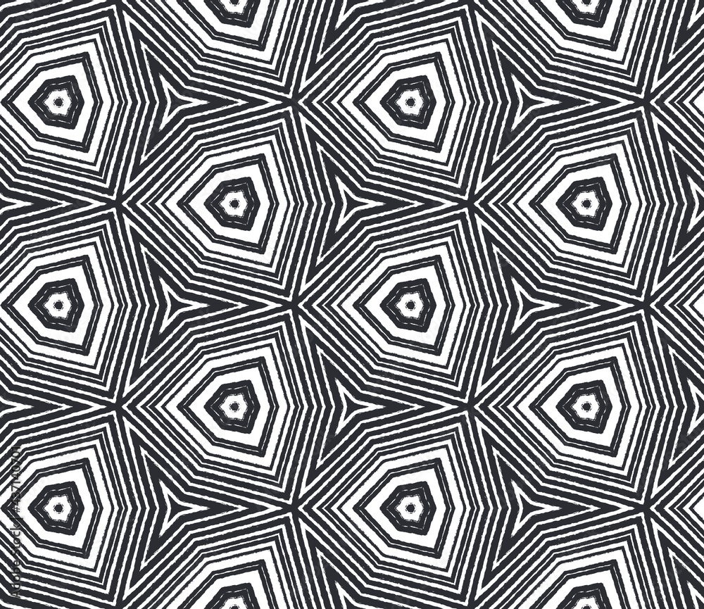 Exotic  seamless pattern. Black symmetrical