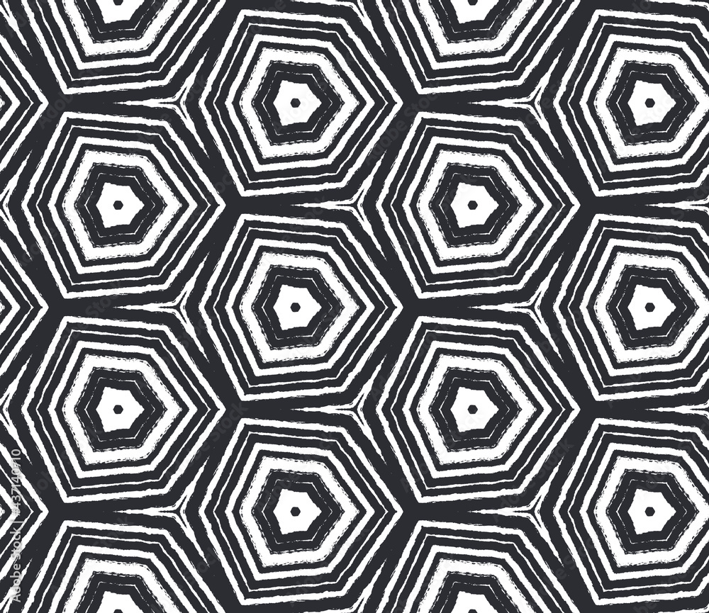 Geometric seamless pattern. Black symmetrical Geometric seamless pattern. Black symmetrical