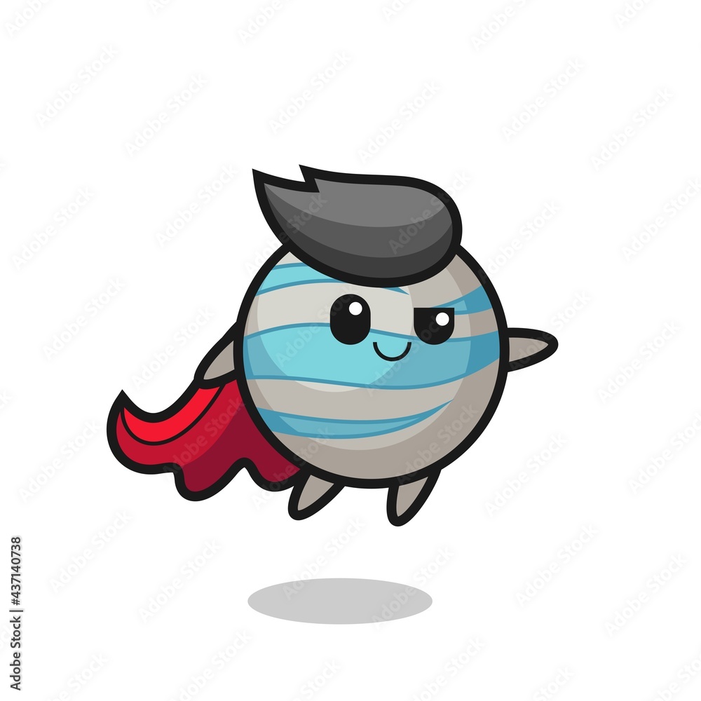 Obraz premium cute planet superhero character is flying