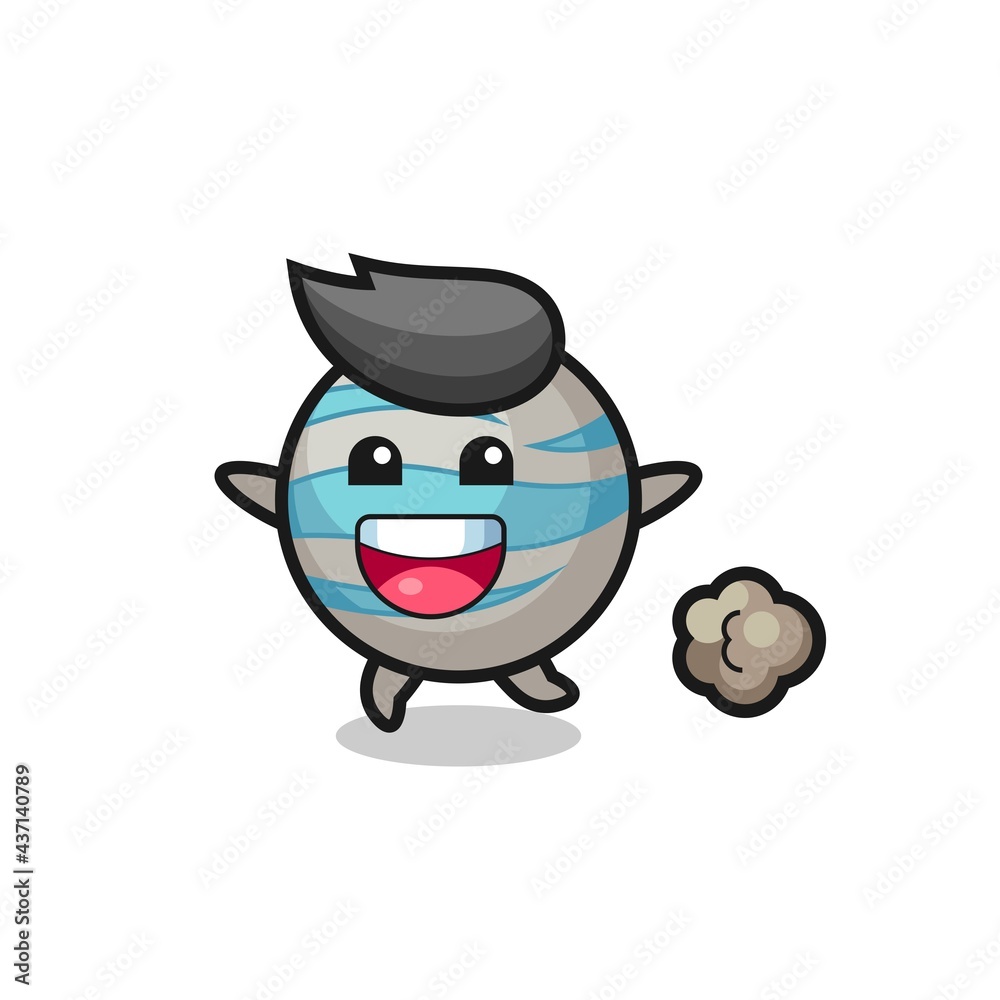 the happy planet cartoon with running pose the happy planet cartoon with running pose