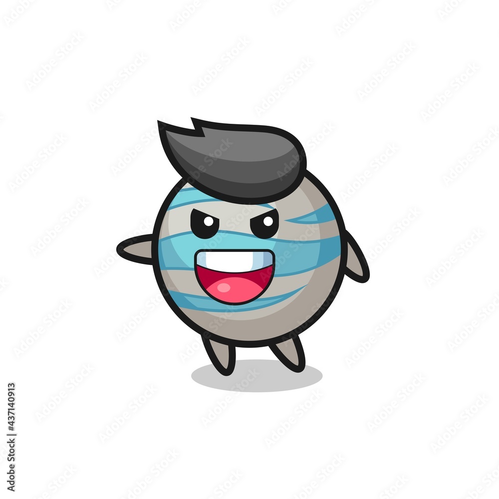planet cartoon with very excited pose planet cartoon with very excited pose