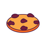 Isolated cookie with chocolate chips