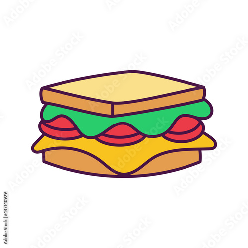 Isolated sandwich icon Fast food