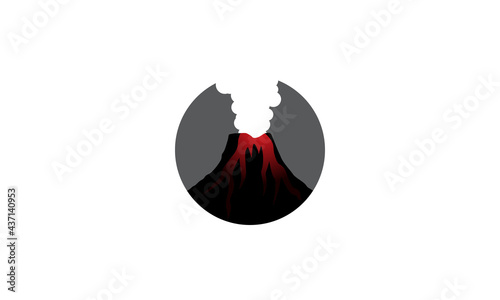 mountain volcano abstract logo vector symbol icon design graphic illustration