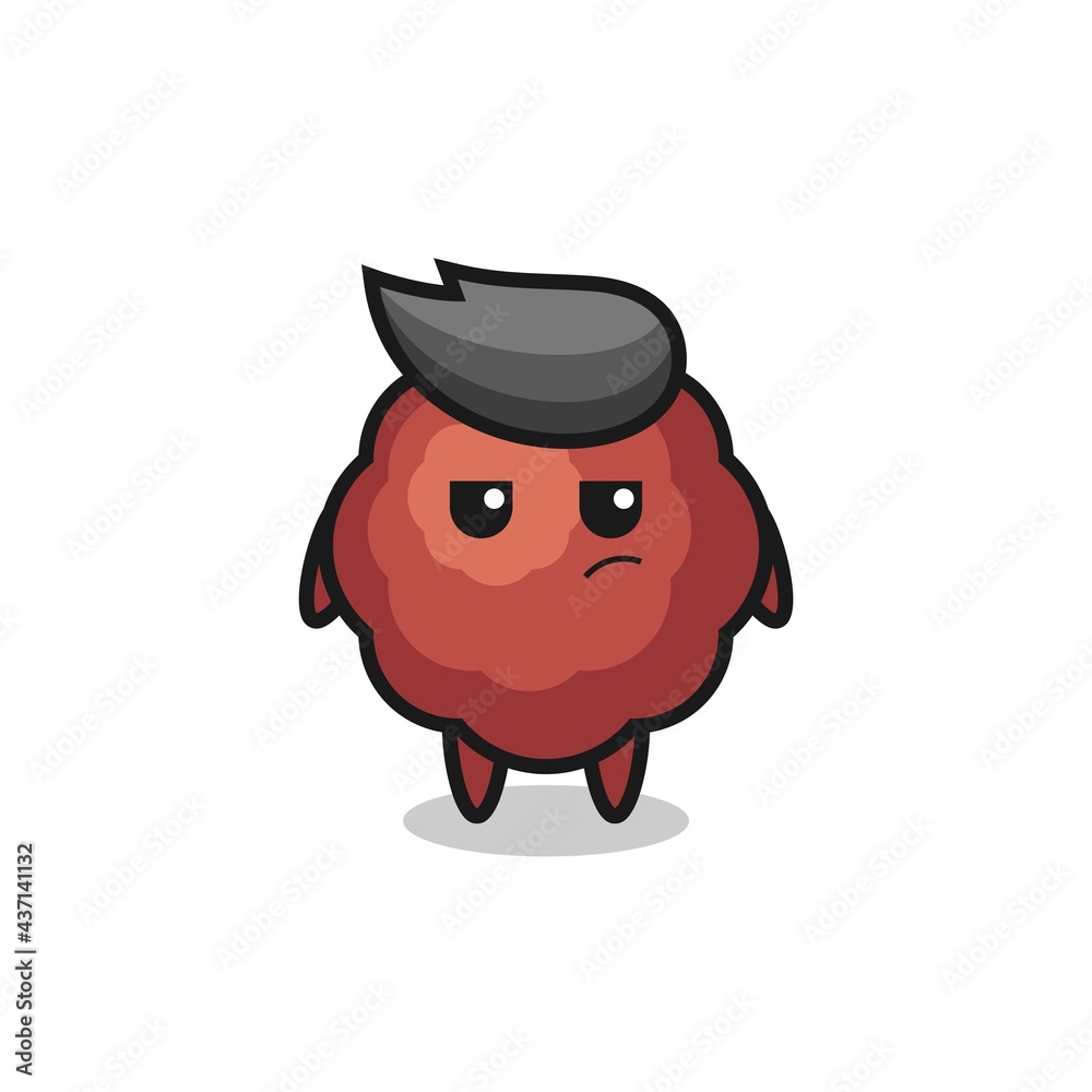 Fototapeta premium cute meatball character with suspicious expression