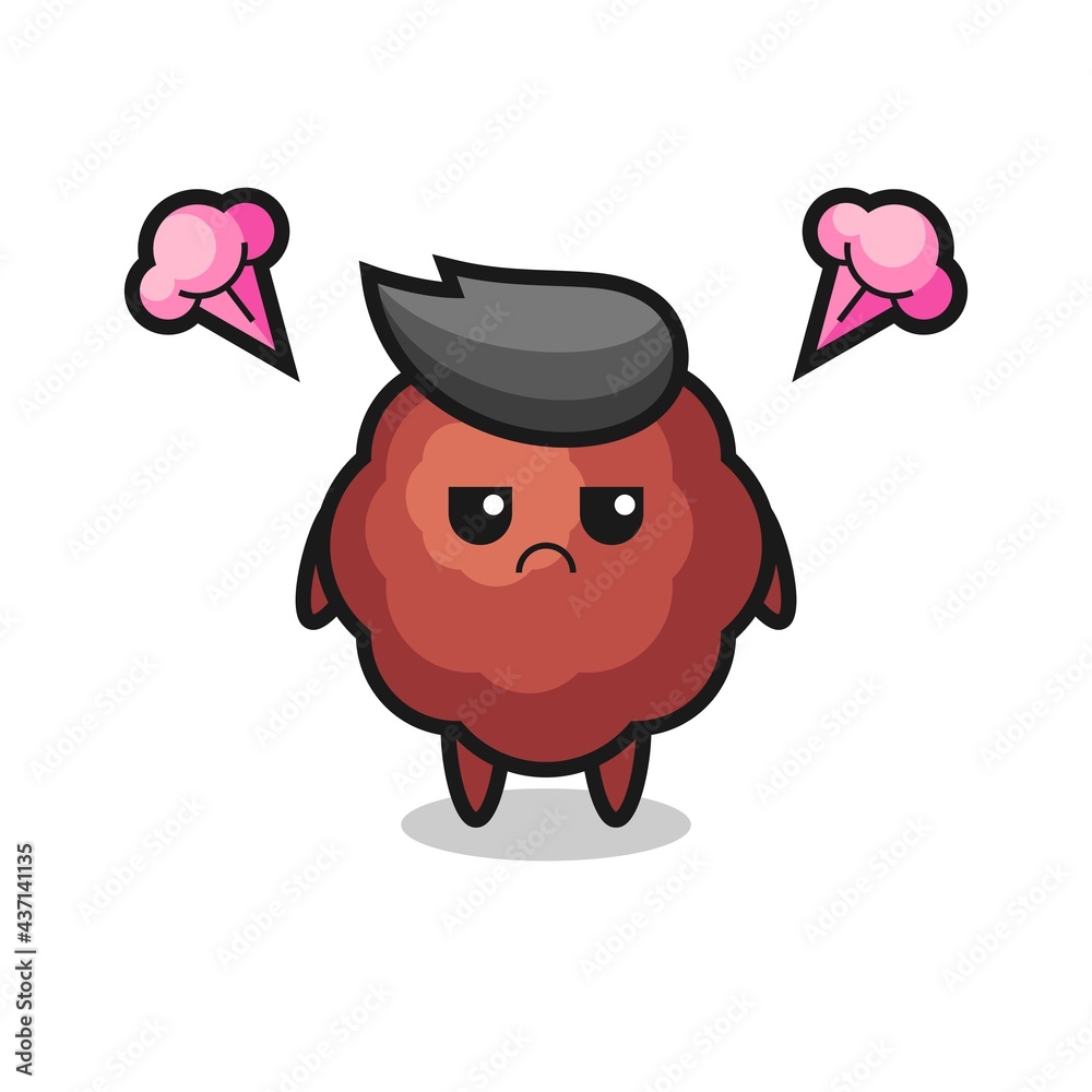 annoyed expression of the cute meatball cartoon character annoyed expression of the cute meatball cartoon character