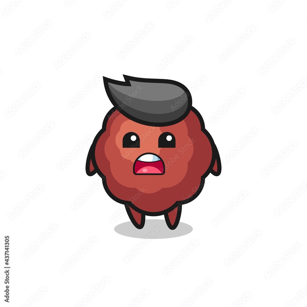 meatball illustration with apologizing expression, saying I am sorry