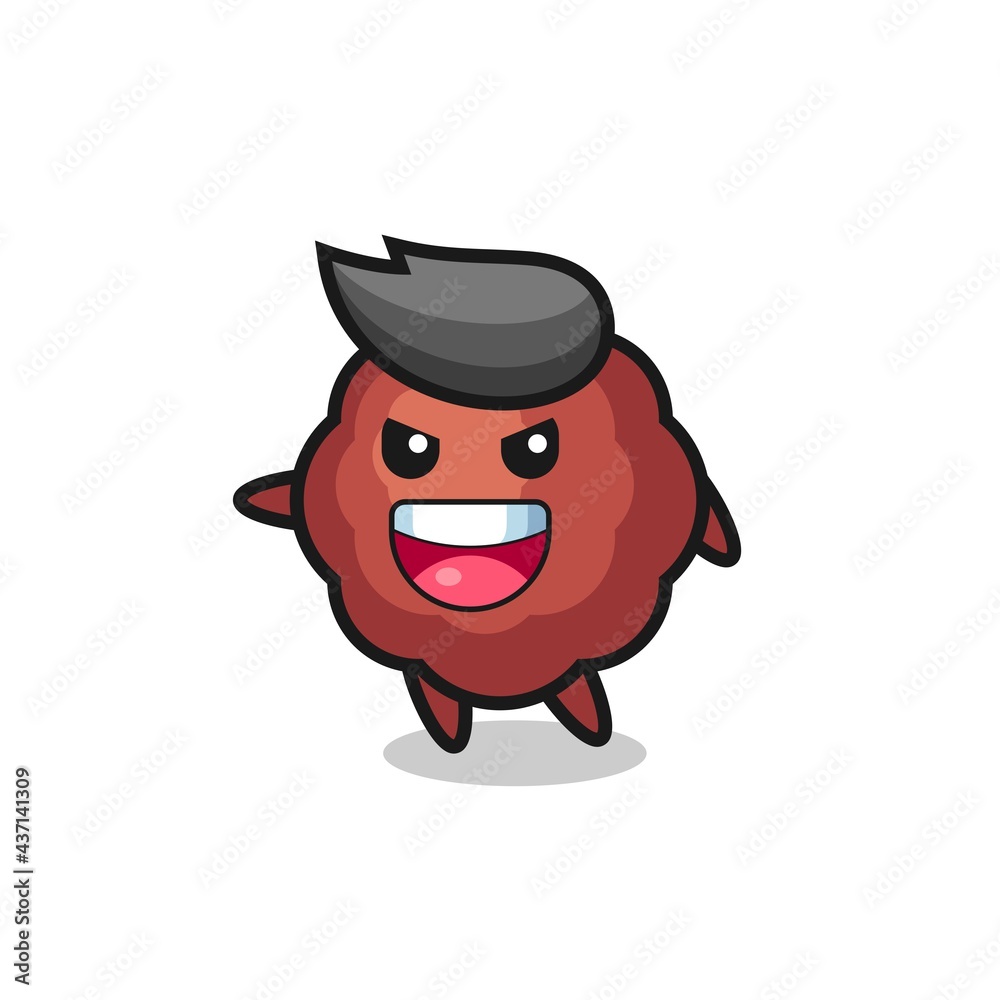 meatball cartoon with very excited pose