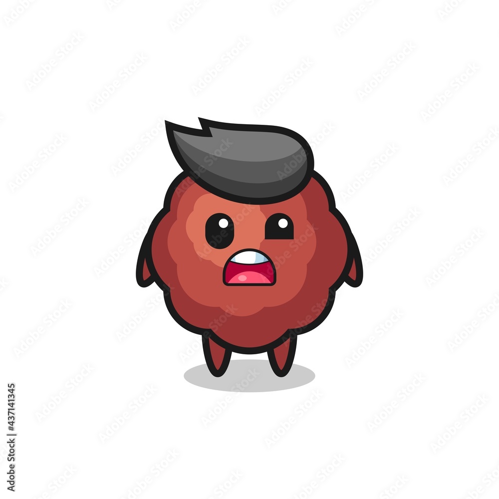 the shocked face of the cute meatball mascot the shocked face of the cute meatball mascot