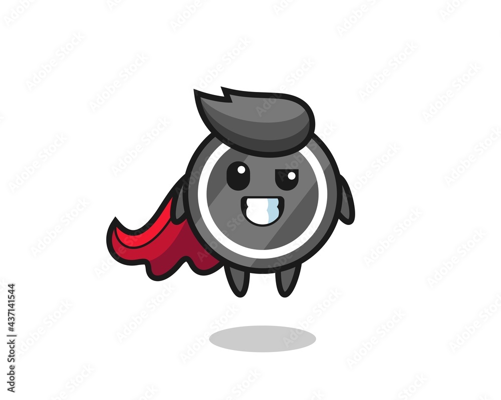 the cute hockey puck character as a flying superhero the cute hockey puck character as a flying superhero