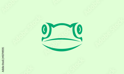 modern shape green frog head smile  logo symbol vector icon illustration graphic design