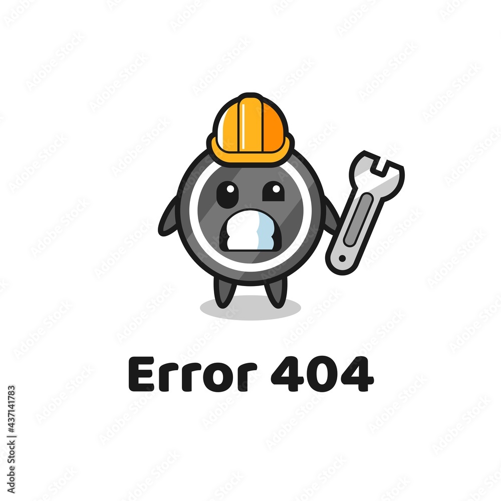 error 404 with the cute hockey puck mascot