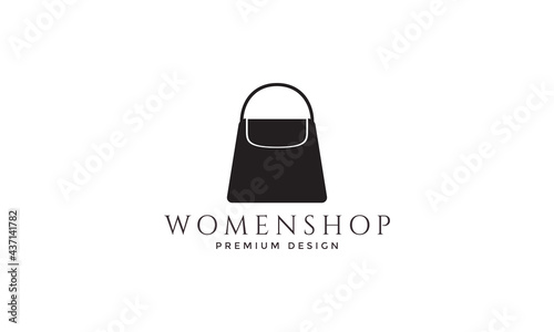 women bag fashion silhouette logo symbol icon vector graphic design illustration