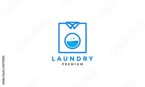 abstract cloth with laundry logo symbol icon vector graphic design illustration