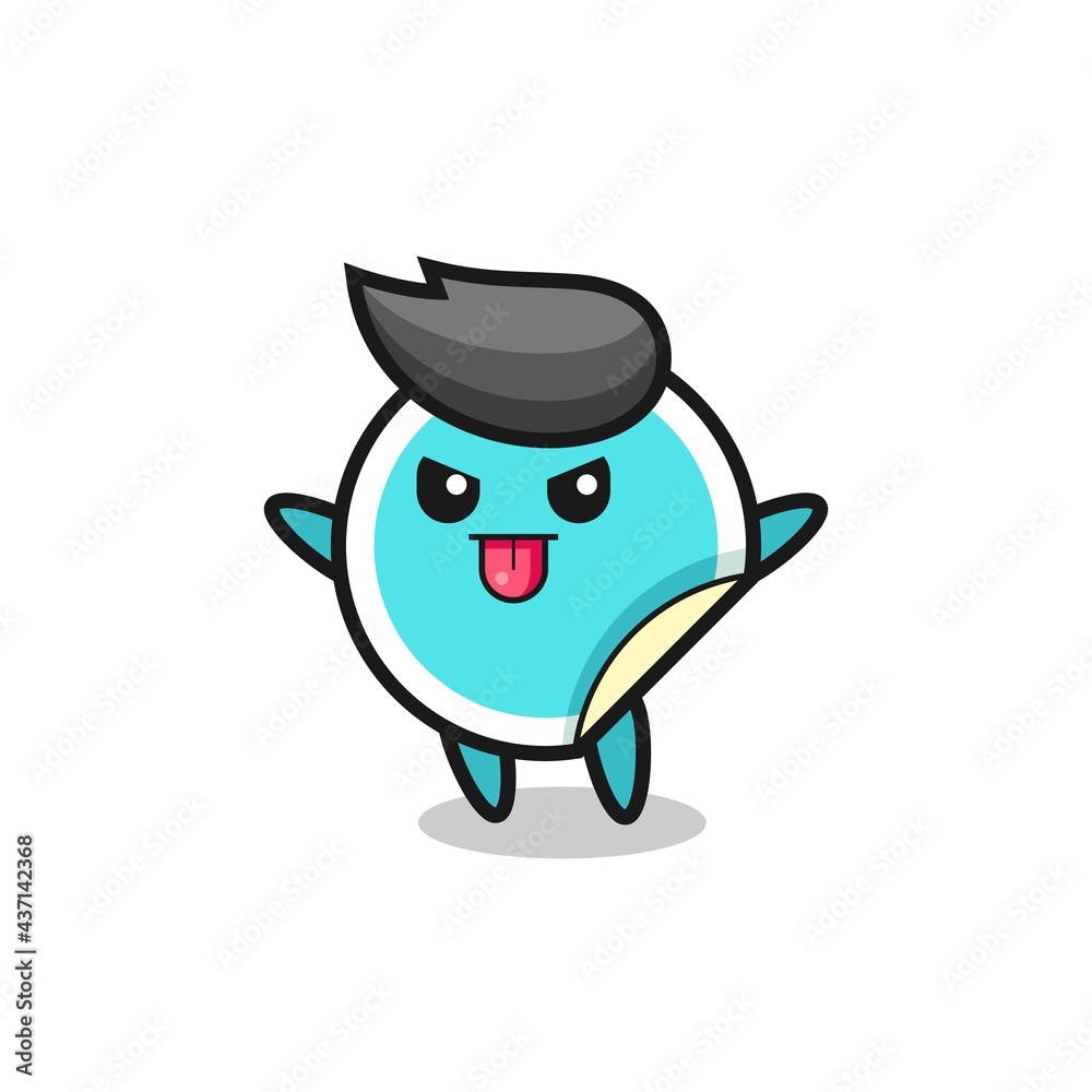 naughty sticker character in mocking pose naughty sticker character in mocking pose