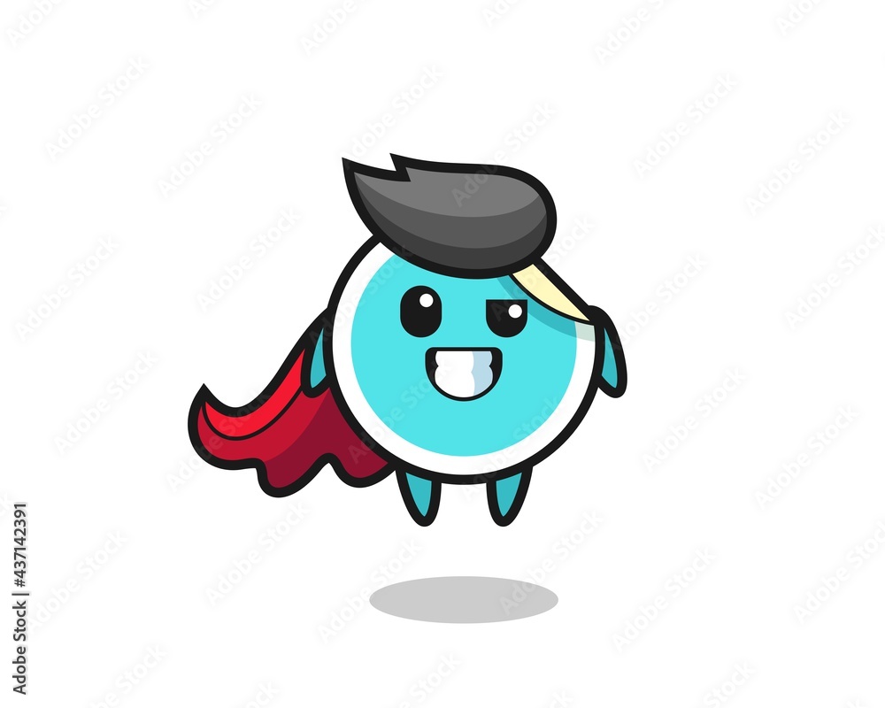 Fototapeta premium the cute sticker character as a flying superhero