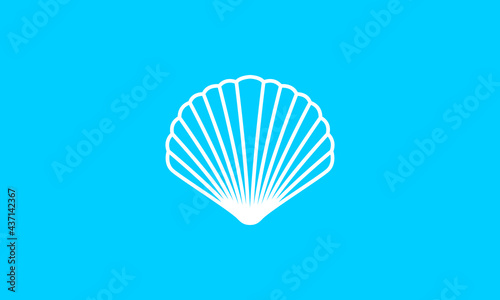simple lines sea shell logo symbol icon vector graphic design illustration