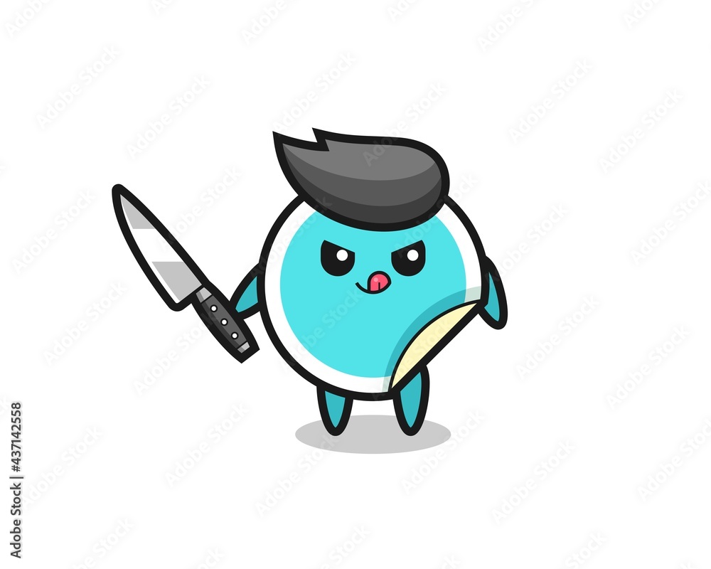 cute sticker mascot as a psychopath holding a knife cute sticker mascot as a psychopath holding a knife