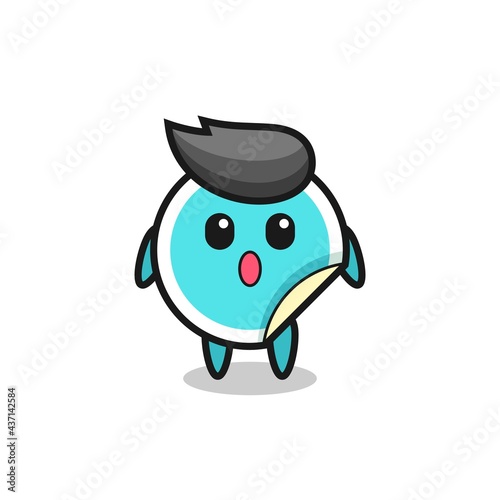 the amazed expression of the sticker cartoon