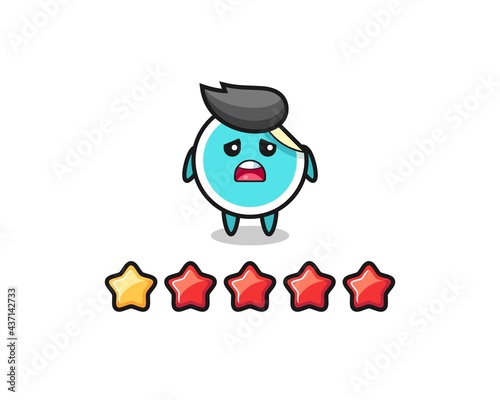 the illustration of customer bad rating, sticker cute character with 1 star © heriyusuf