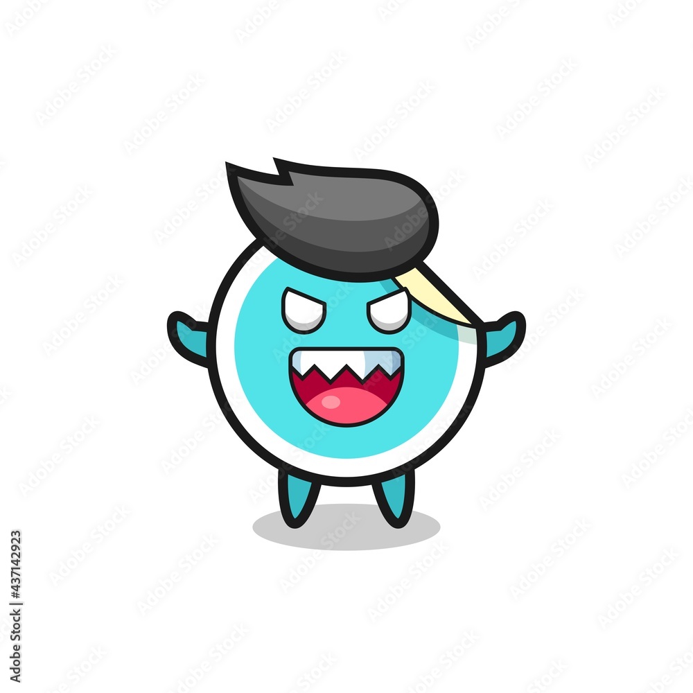 illustration of evil sticker mascot character