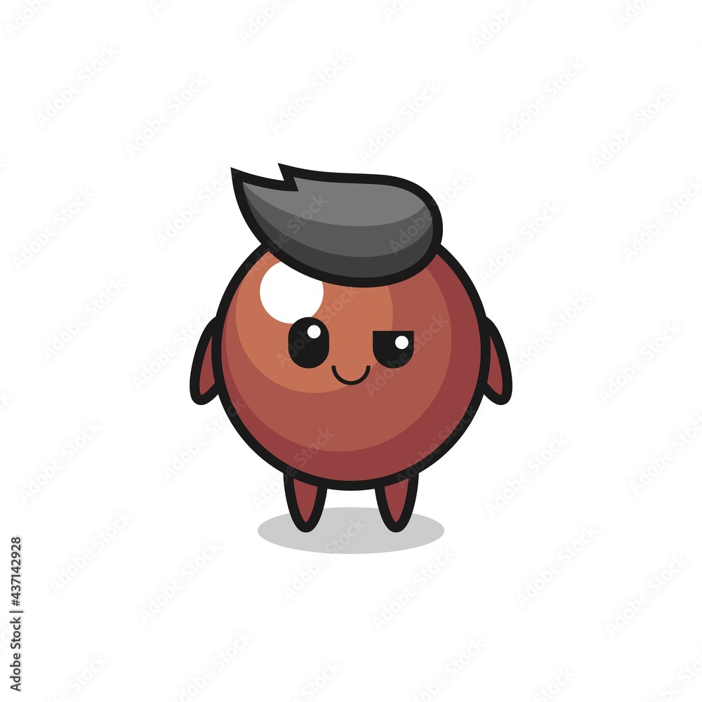 chocolate ball cartoon with an arrogant expression chocolate ball cartoon with an arrogant expression