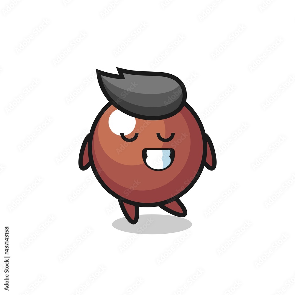 chocolate ball cartoon illustration with a shy expression chocolate ball cartoon illustration with a shy expression