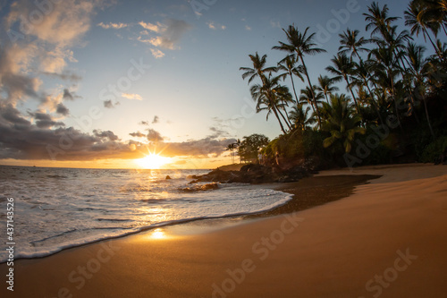 Sunset on a beach in Maui © Drew