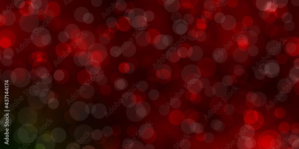 Dark Green, Red vector template with circles. Dark Green, Red vector template with circles.
