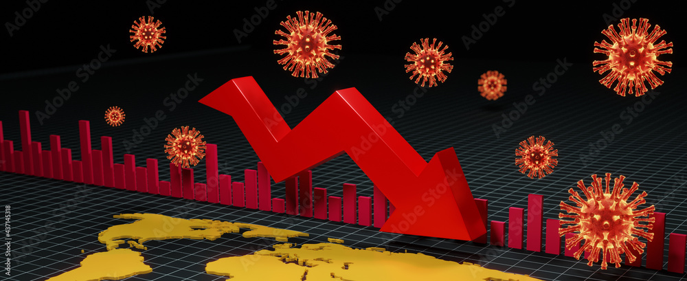 Fototapeta premium Corona virus crisis around the world. 3d illustration