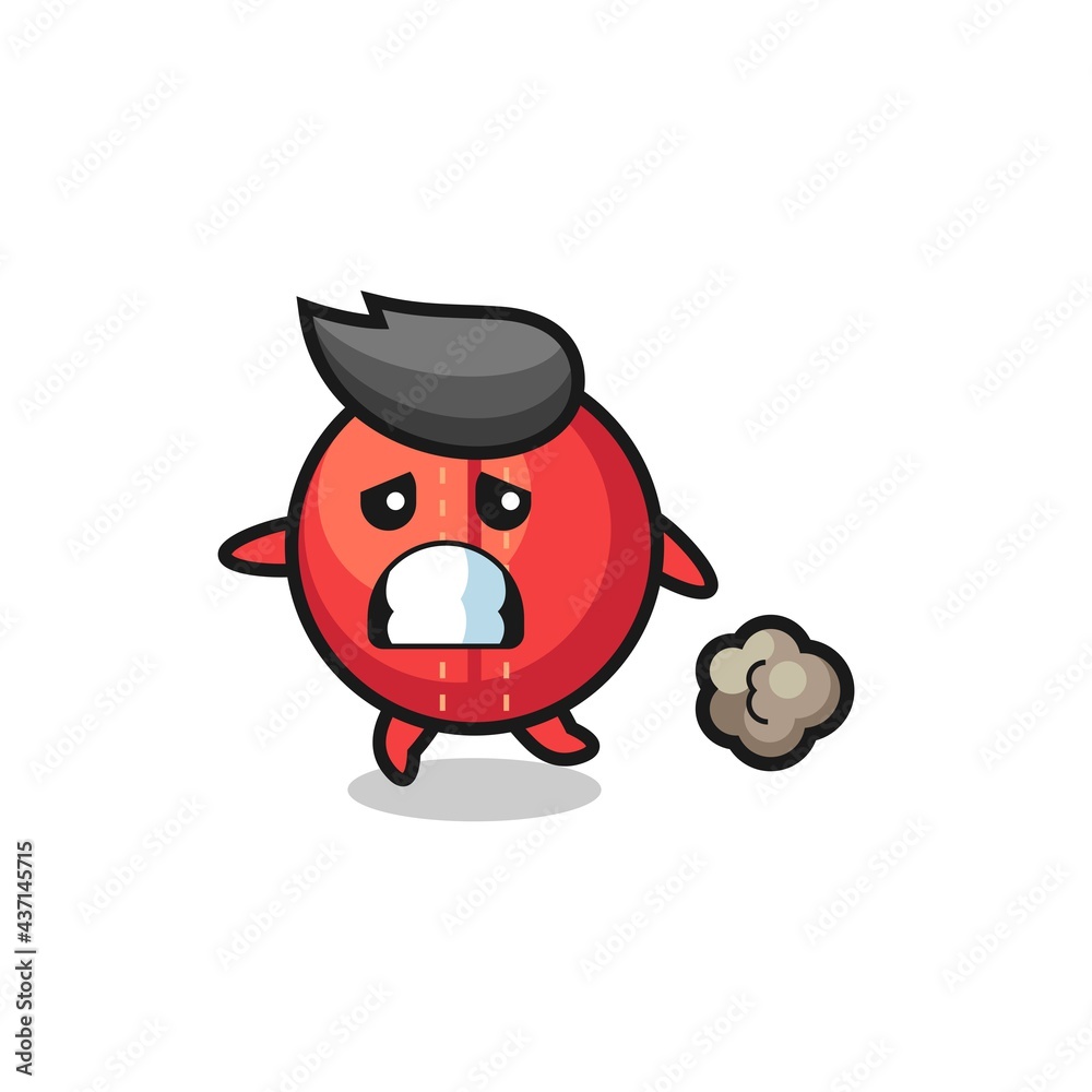 illustration of the cricket ball running in fear illustration of the cricket ball running in fear