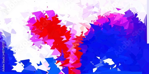 Dark blue  red vector gradient polygon design.